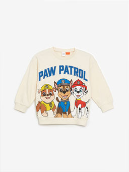 Bisiklet Yaka Uzun Kollu Paw Patrol Bask?l? Erkek Bebek Sweatshirt