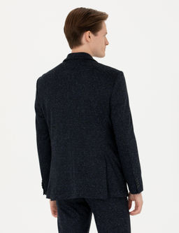 Lacivert Slim Fit Y_n Kar___ml_ Klasik Ceket