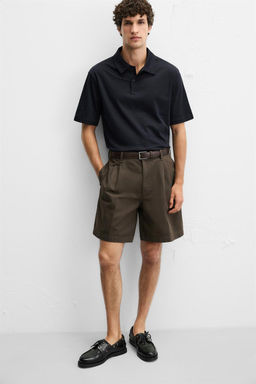 REGULAR FIT PLEATED BERMUDA SHORTS - Zara фото 5