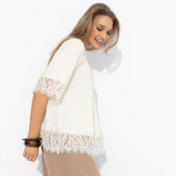 Блуза свободного кроя с кружевом, Путешествие в Прованс (нежная) - Charutti фото 8