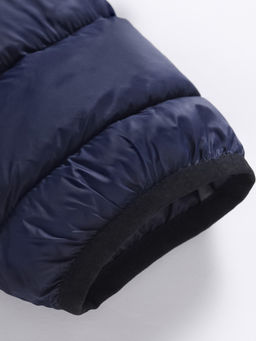 Куртка мужская гибридная стёганая с капюшоном с графеновой подкладкой темно-синего цвета 9621_1TS