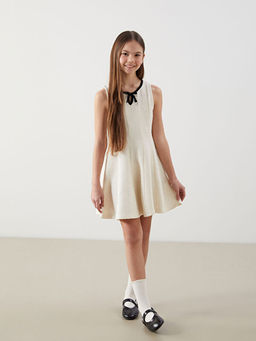 Bisiklet Yaka K?z ?ocuk T?vit Elbise