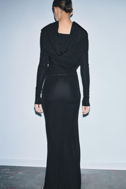 MULTIPOSITION COLLAR VISCOSE BLEND DRESS - Zara фото 5
