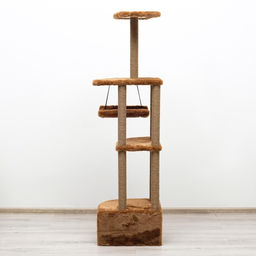 Комплекс для кошек с когтеточкой, угловой, 48 х 48 х 171 см, коричневый - Пижон фото 13