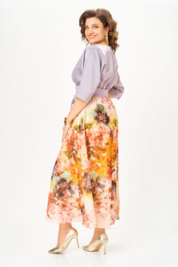 Платье Anastasia Mak 1229-Ш лиловый+ цветы  фото 3