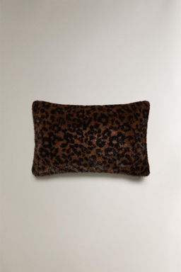 ANIMAL PRINT FAUX FUR CUSHION COVER