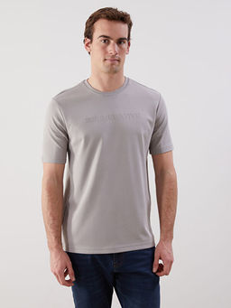 Bisiklet Yaka Bask?l? Erkek Ti??rt