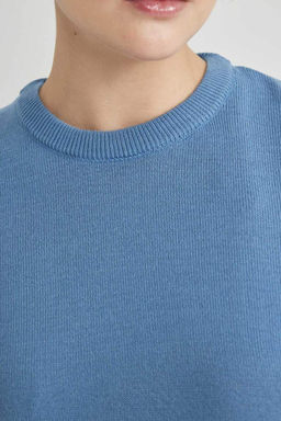 Свитер обычного кроя с круглым вырезом - Defacto фото 5