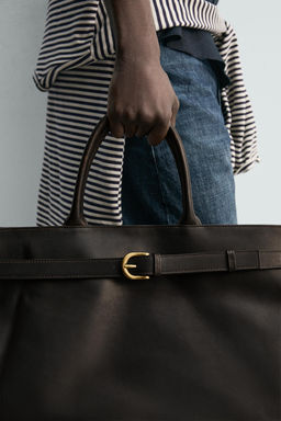 BOLSO DE MANO PIEL / Marr?n - Zara фото 11