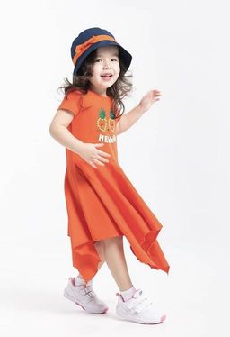 CRB wear/CSKG 62693-29-271 Платье для девочки, оранжевый/Ex.Cherubino  фото 2