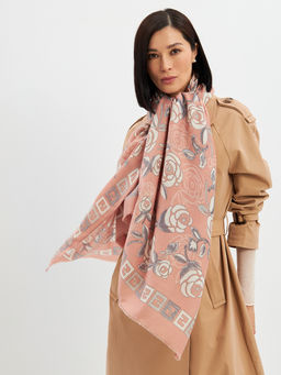 Большой, мягкий, тонкий и очень нежный двусторонний палантин с рисунком. - Tantino фото 13