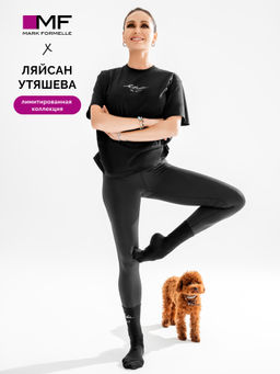 Футболка женская MARK FORMELLE X Ляйсан Утяшева черный +печать3 112678  фото 2