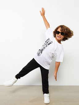 Bisiklet Yaka Marvel Bask?l? K?sa Kollu Pamuklu Erkek ?ocuk Ti??rt