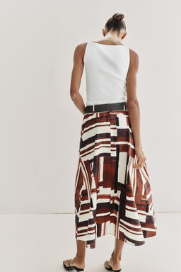 FALDA ESTAMPADA CINTUR?N / Multicolor - Zara фото 5
