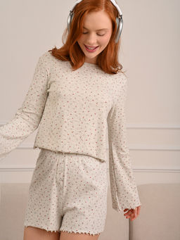 Женская пижама из трикотажа пуантель с вышивкой (Арт. 5257TQP)