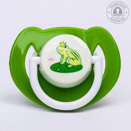 Соска - пустышка ортодонтическая, силикон, +6 мес., с колпачком Лягушка, цвет зелёный
