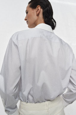 STRIPED SHIRT WITH CONTRAST COLLAR ZW COLLECTION - Zara фото 3
