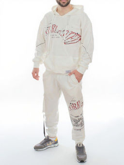 2622/7362 WHITE Костюм спортивный мужской (75% хлопок, 20% полиэстер, 5% спандекс)