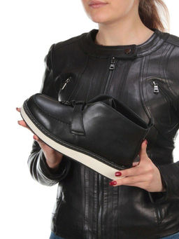 01-5172-1 BLACK Ботинки женские демисезонные (натуральная кожа, байка) - Фабричный китай фото 2