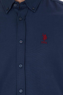 Мужская темно-синяя базовая рубашка с длинным рукавом Неожиданная скидка в корзине - U.s. polo assn фото 7