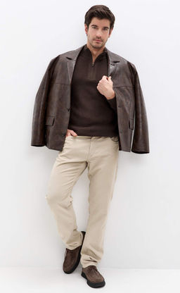 Джемпер Primm P421-15-4702 из хлопка с шерстью коричневый фото 3