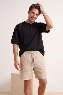 Ta_ Beli Lastikli Keten G_r_n_ml_ _ort & Bermuda TMNSS26SR00009