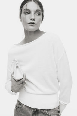 Top de un hombro en punto fino - H&m фото 4