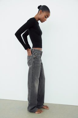 TRF WIDE-LEG MID-WAIST JEANS - Zara фото 19