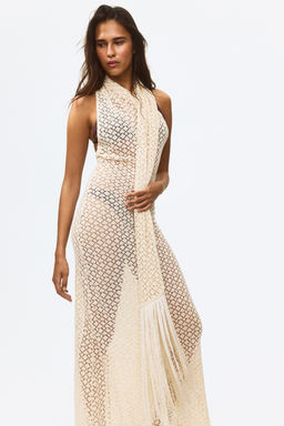 Vestido efecto crochet con cuello fular - H&m фото 4