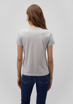 Kelebek Bask?l? Gri Tisort - Mavi фото 4