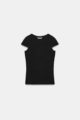 CAMISETA MINIMAL MANGA CORTA / Negro - Zara фото 4