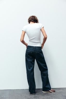 TRF BALLOON CURVED LEG MID-WAIST JEANS - Zara фото 6