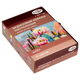 Краски акриловые ГАММА "Хобби" 12цв. по 20мл. (301219812_F) пастельные