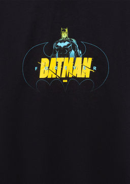 Batman Bask?l? Siyah Tisort - Mavi фото 3
