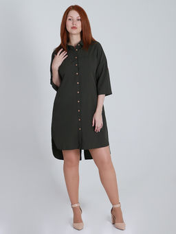 Платье-рубашка цвета хаки - Almond фото 3