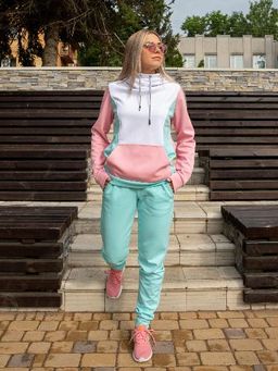 Женский Спортивный костюм Мона Лиза, Ментол-Белый-Розовый от Спортсоло