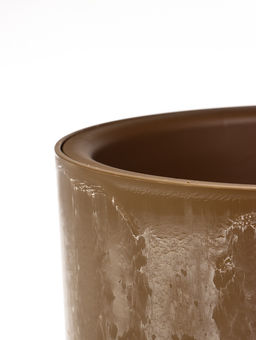 Кашпо для цветов «Микрит», 7.8 л, d=28 см, h=25.5 см, со вставкой, пластиковое, бежевое