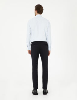 Lacivert Slim Fit Jogger Kanvas Pantolon