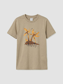 Bisiklet Yaka Bask?l? Erkek ?ocuk Ti??rt