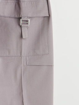 Loose Fit K?z ?ocuk Gabardin Kargo Pantolon