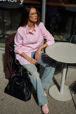 Рубашка оверсайз в полоску хлопковая