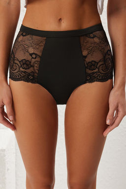 Trendyolmilla Siyah-Cok Renkli 3lu Paket Dantel Detayl? Hipster Orme Kulot THMSS25KU00023 фото 6