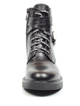 01-CH8361-21B100M BLACK Ботинки демисезонные женские (натуральная кожа, байка)