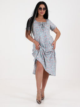 ПЛ-АНЖЕЛИКА ПЛАТЬЕ ЖЕНСКОЕ (Цветы ментол) - А-дина фото 4