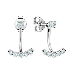 Серьги джекеты, куб.циркон., Л-12158