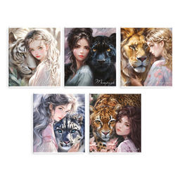 Цена за 5 шт. Тетрадь, 48 л, клетка, арт. 68576/ 5 ТОТЕМНОЕ ЖИВОТНОЕ /А5+, мягкий переплёт (2 скобы), обложка - конгрев + выборочный ТВИН УФ-лак, мелованный картон 190 г/м?, упаковка ассорти/