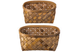 Набор 2 корзин 1 корзинка 34,5*26*15,5 см, 1 корзинка 29*22*13,5 см, коричневый