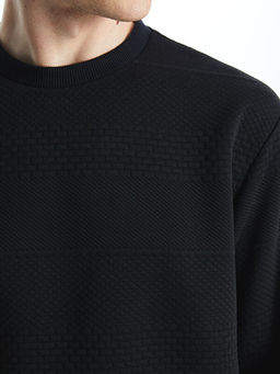 Bisiklet Yaka Uzun Kollu Erkek Sweatshirt