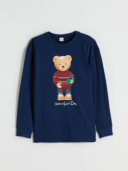 Ay? Teddy Bask?l? Erkek ?ocuk Pijama Tak?m? Aile Kombini