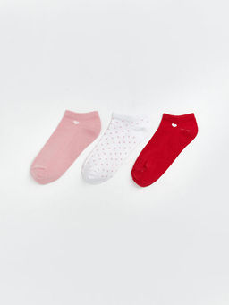 Kalp Desenli Kad?n Patik ?orap 3l?